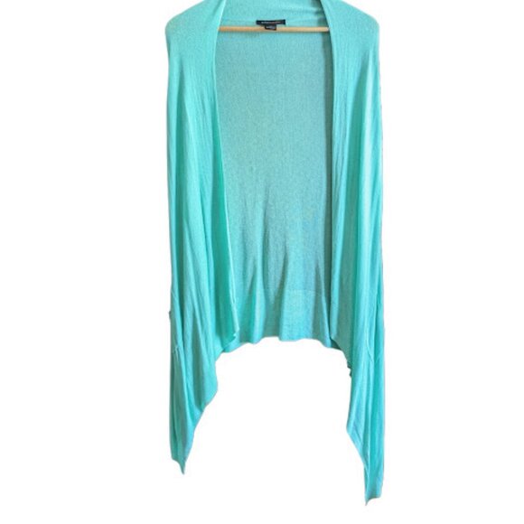 BCBGMaxAzria Turquoise Long Open-Front Cardigan - Picture 2 of 11